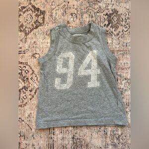 Old Navy Gray Kids Tank Top with 94 Print